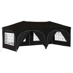 vidaXL Carpa Plegable para Fiestas Negro 575 x 288 x 245 cm