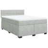 vidaXL Cama box spring con colch&oacute;n terciopelo gris claro 140x200 cm