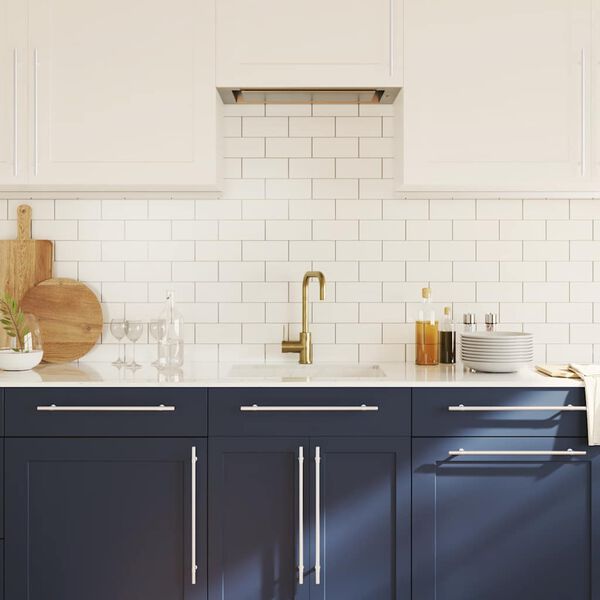 vidaXL Tiradores para armarios 5 uds acero inoxidable plateado 320 mm