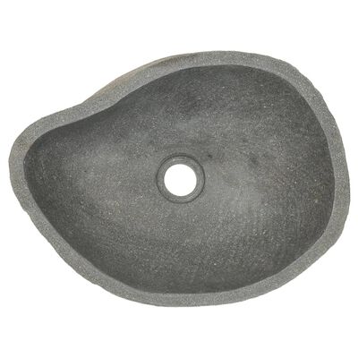 vidaXL Lavabo de piedra de río ovalada 37-46 cm