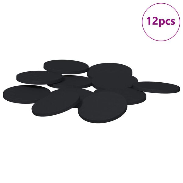vidaXL Almohadillas para Pies de Muebles 12 pcs Negro &Oslash; 30 x 2 mm EVA