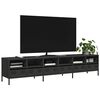 vidaXL Mueble para TV acero laminado en fr&iacute;o negro 202x39x43,5 cm