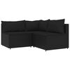 vidaXL Set de muebles de jard&iacute;n 3 pzas y cojines rat&aacute;n sint&eacute;tico negro
