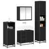 vidaXL Juego de muebles de ba&ntilde;o 4 pcs Roble Negro Madera de ingenier&iacute;a