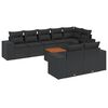 vidaXL Set de sof&aacute;s de jard&iacute;n 8 piezas y cojines rat&aacute;n sint&eacute;tico negro