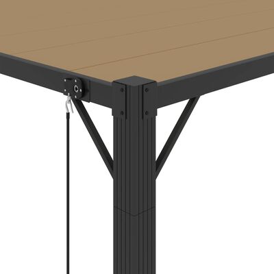 vidaXL Cenador con techo de lamas tela taupé y aluminio 3x4 m