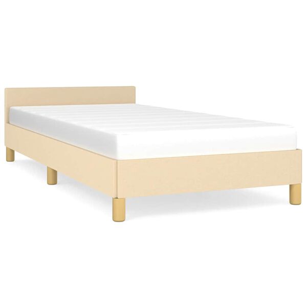 vidaXL Estructura de cama sin colch&oacute;n tela crema 100x200 cm