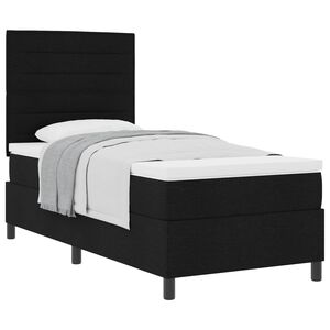 vidaXL Cama tipo Box Spring con colch&oacute;n Negro 100 x 200 cm tela