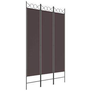 vidaXL Biombo divisor de 3 paneles de tela marr&oacute;n 120x200 cm