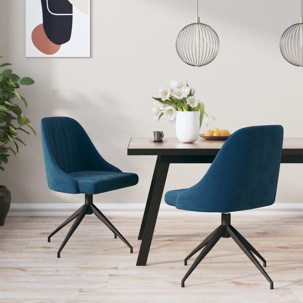 vidaXL Sillas de comedor 2 unidades terciopelo azul