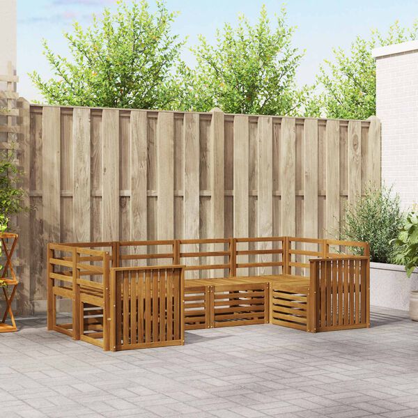 vidaXL Juegos de sof&aacute;s 6 pcs Natural Madera de Acacia S&oacute;lida