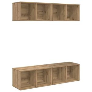 vidaXL Conjunto de mueble de TV 4 pcs Roble artesanal 37 x 37 x 72 cm