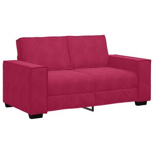 vidaXL Sof&aacute; de 2 plazas de terciopelo rojo tinto 160x78x84 cm