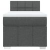 vidaXL Cama box spring con colch&oacute;n tela gris oscuro 90x190 cm