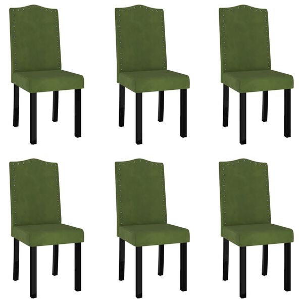 vidaXL Sillas de comedor 6 unidades terciopelo verde oscuro