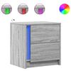 vidaXL Mesitas de noche luces LED 2 uds madera ingenier&iacute;a gris Sonoma