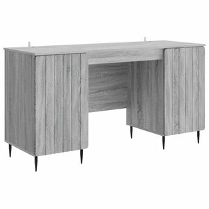 vidaXL Escritorio Gris Sonoma 142,5 x 50 x 75 cm Madera de Ingenier&iacute;a