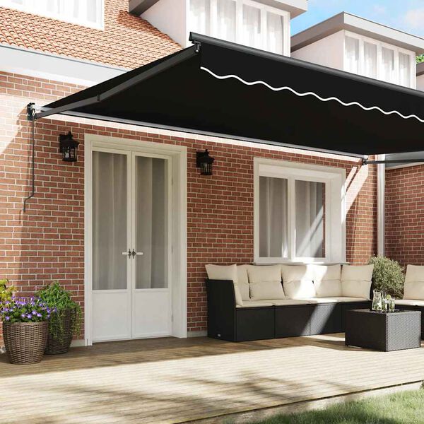 vidaXL Toldo Manual Negro 500 x 300 x 165 cm Poli&eacute;ster y metal