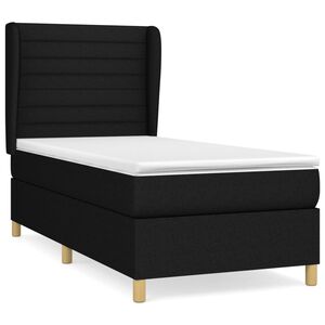 vidaXL Cama box spring con colch&oacute;n tela negro 80x200 cm