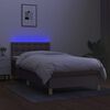 vidaXL Cama box spring con colch&oacute;n LED tela gris taupe 100x200 cm