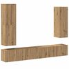 vidaXL Mueble para TV de pared madera contrachapada artesanal 4 piezas