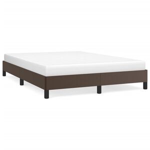vidaXL Estructura de cama sin colch&oacute;n cuero sint&eacute;tico marr&oacute;n 140x200cm