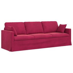 vidaXL Sof&aacute; Rojo vino 228 x 78 x 80 cm Terciopelo