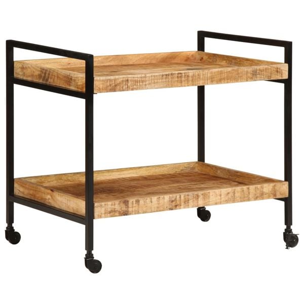 vidaXL Carrito de cocina madera maciza de mango rugosa 80x55x70 cm