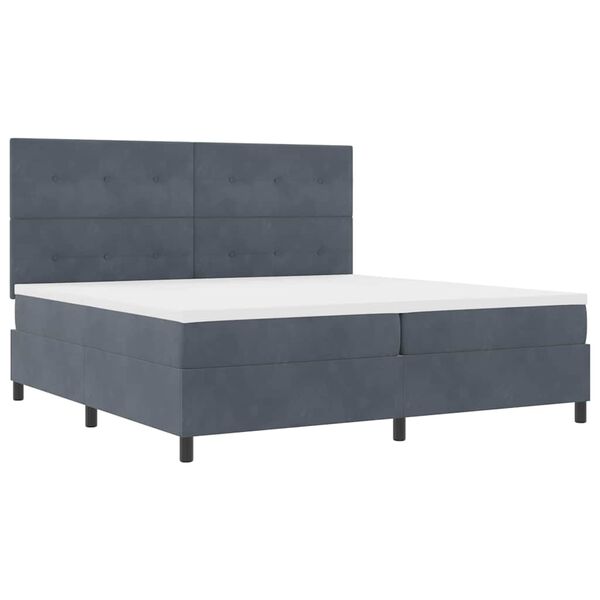vidaXL Cama tipo Box Spring con colch&oacute;n Gris oscuro 200 x 200 cm tela