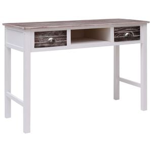 vidaXL Escritorio de madera marr&oacute;n 110x45x76 cm