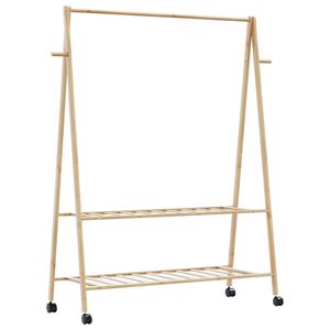 vidaXL Perchero con estantes y ruedas 132x45,5x155,5 cm bamb&uacute;
