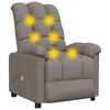 vidaXL Sill&oacute;n de masaje reclinable de tela gris taup&eacute;