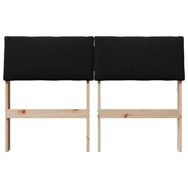 vidaXL Cabecero tapizado Negro 120 cm Madera de pino macizo