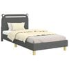 vidaXL Cama para ni&ntilde;os con cabecero Gris oscuro 90 x 200 cm Tela