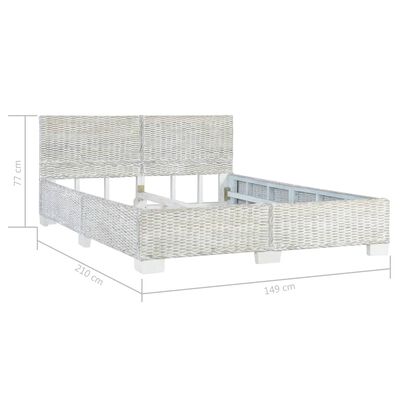vidaXL Estructura de cama de ratán natural gris 140x200 cm