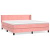 vidaXL Cama box spring con colch&oacute;n terciopelo rosa 180x200 cm
