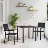 vidaXL Conjunto de Comedor de Jard&iacute;n 3 pcs Negro