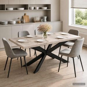 vidaXL Mesa de comedor madera maciza de mango blanqueada 180x90x76 cm