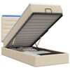 vidaXL Cama tipo otomana con colch&oacute;n y LED Crema 90 x 190 cm Tela