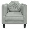 vidaXL Sillón con cojín terciopelo gris claro