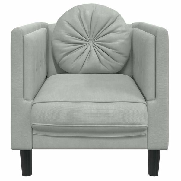 vidaXL Sillón con cojín terciopelo gris claro