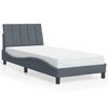 vidaXL Estructura de cama sin colch&oacute;n Hanko terciopelo gris oscuro 80x200 cm