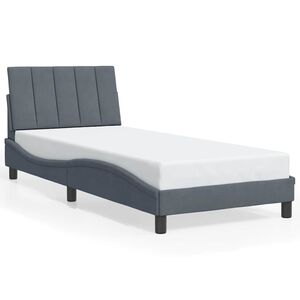 vidaXL Estructura de cama sin colch&oacute;n Hanko terciopelo gris oscuro 80x200 cm