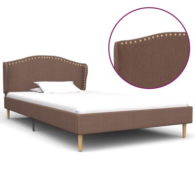 vidaXL Estructura de cama de tela marrón 90x200 cm