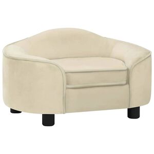 vidaXL Sof&aacute; para perros felpa crema 67x47x36 cm