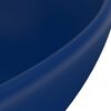 vidaXL Lavabo de lujo ovalado cer&aacute;mica azul oscuro mate 40x33 cm