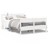 vidaXL Estructura de cama sin colch&oacute;n madera de pino blanco 135x190 cm