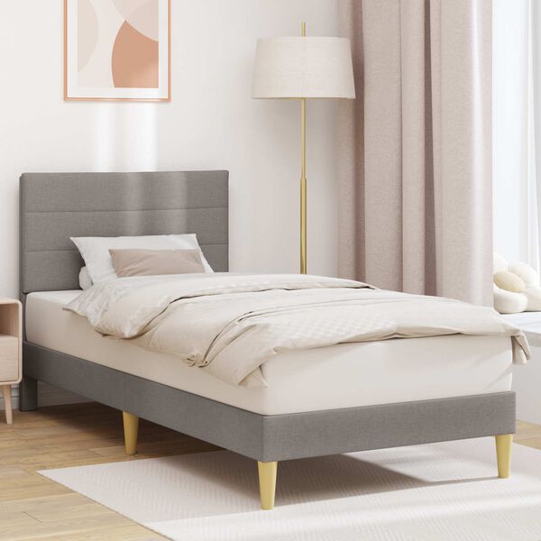 vidaXL Estructura de cama con cabecera Taup&eacute; 80 x 200 cm tela