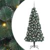 vidaXL &Aacute;rbol de Navidad artificial preiluminado con set de bolas Verde