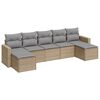 vidaXL Set sof&aacute;s de jard&iacute;n 7 piezas y cojines rat&aacute;n sint&eacute;tico beige